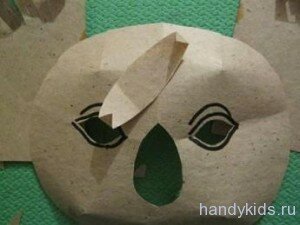 Этапы изготовления маски коалы Маски из картона и бумаги