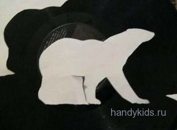 handykids lessons different 050 Как вырезать силуэт белого медведя.