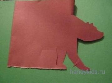 handykids lessons different 088 Сделаем силуэт бурого медведя.