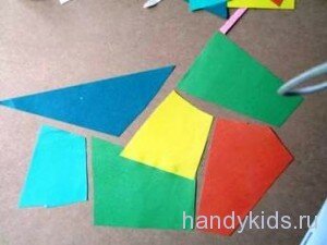 handykids -teache-ing139 010 Наборный фон из обрезков цветной бумаги