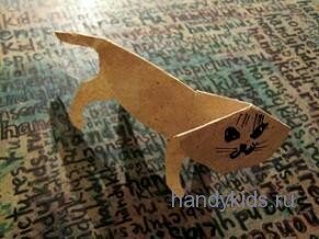 Кошка из бумаги Сделаем морду кошке