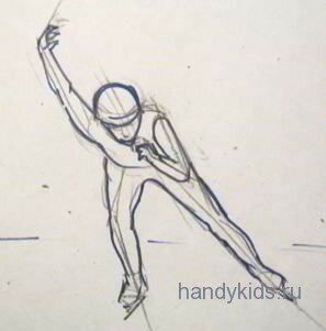 Как нарисовать конькобежца