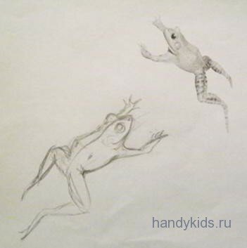 Лягушка прыгает
