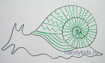 Раскраска Улитка Раскраска-обводилка Улитка.